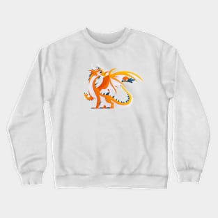 Majestic Yellow Dragon with Enormous Wings Crewneck Sweatshirt